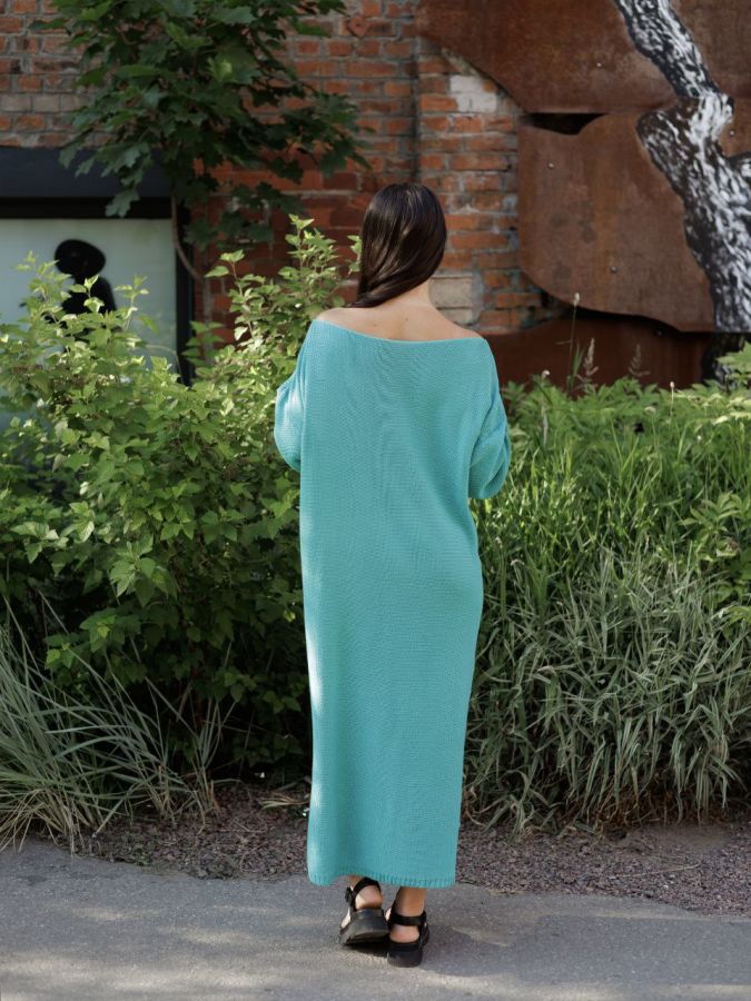 Платье Ondata вязаное бирюзовое