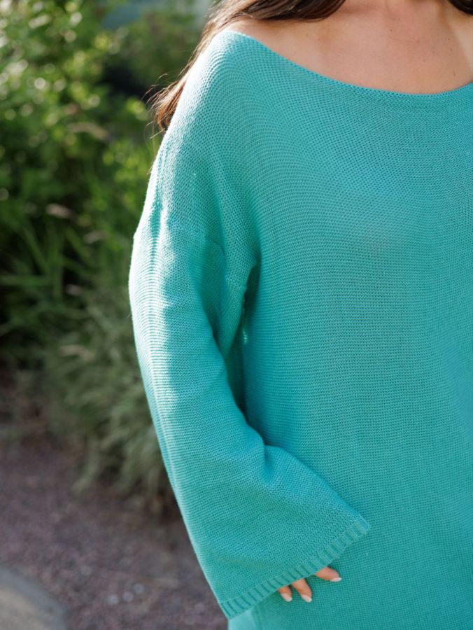 Платье Ondata вязаное бирюзовое