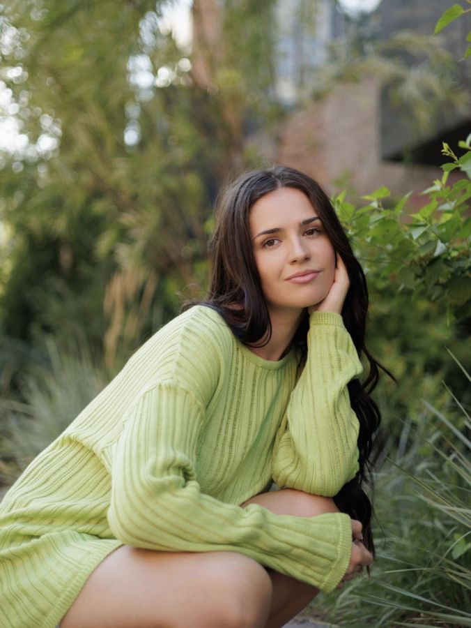 Свитер вязаный лайм