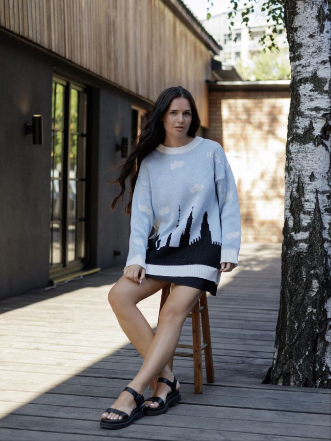 Свитер Москва голубой