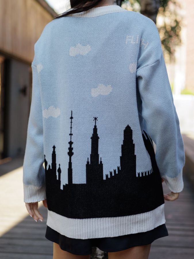Свитер Москва голубой