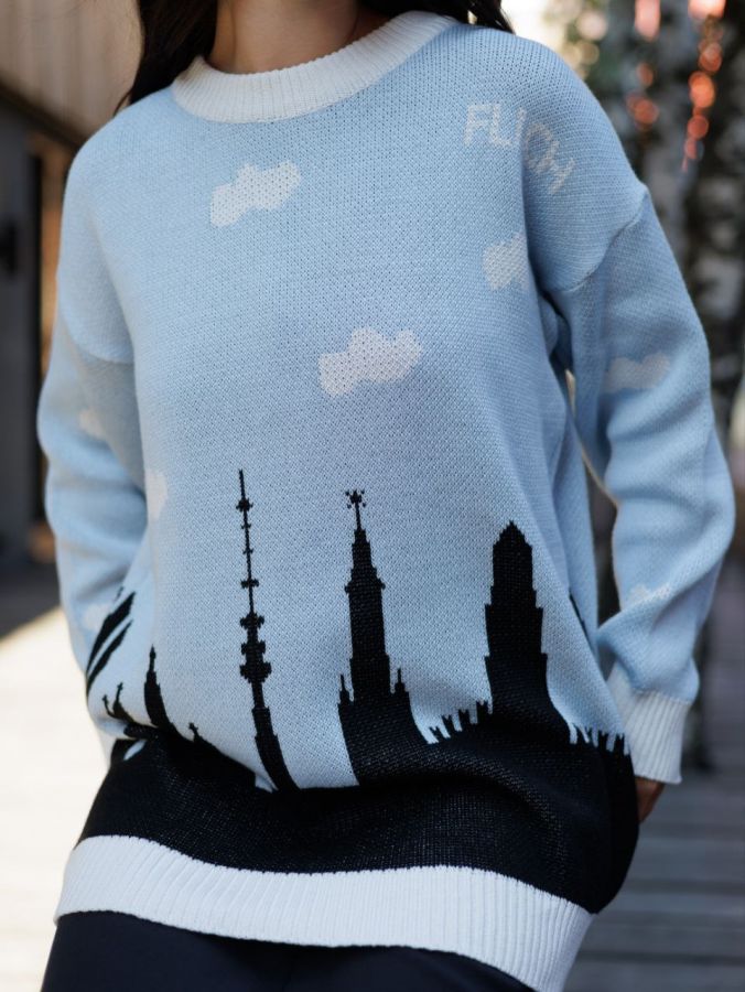 Свитер Москва голубой