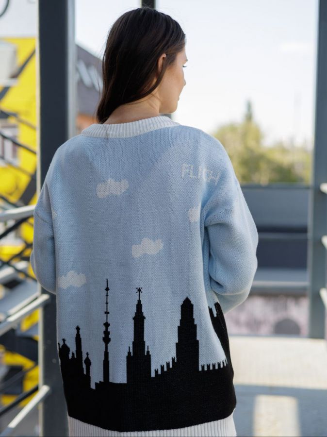 Свитер Москва голубой