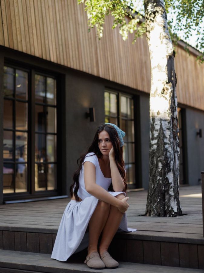 Юбка серый меланж