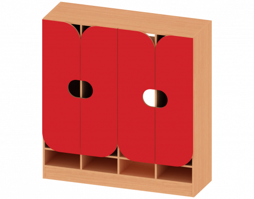 Шкафчик детский для одежды 4 секции с нишей для обуви  ШК-АД-23-4