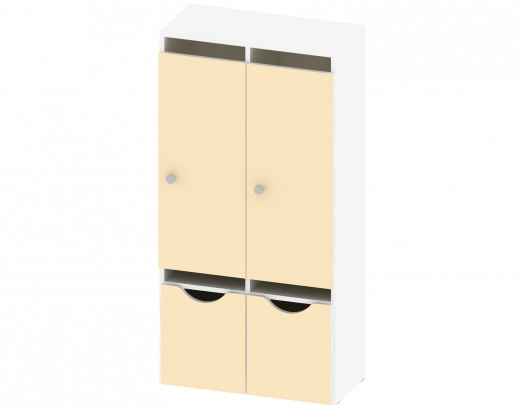 Шкафчик детский для одежды 2 секции с ящиком ШК-АД-35-2