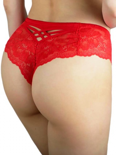 Стринги- бразильяно Coeur Joie 2337 гипюр (красный): 48-50