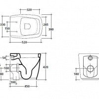 Унитаз напольный Galassia SA02 8961 схема 2 Унитаз напольный Galassia SA02 8961 схема 2