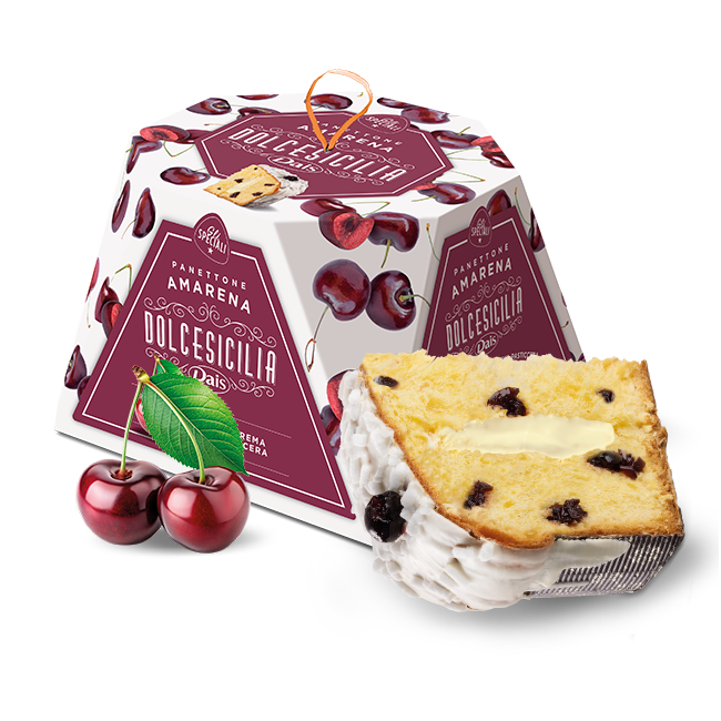 Панеттоне с вишней и заварным кремом 800 г, Panettone All’Amarena Dolce Sicilia 800 gr