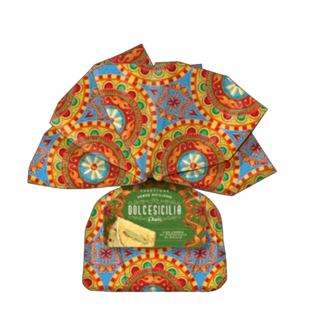 Панеттоне с кремом из сицилийских фисташек  800 г, Panettone Verde Siciliano, Dolce Sicilia, 800 gr