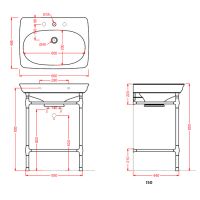 Консоль в ванную комнату под раковину Artceram Civitas CIA001 55x44 схема 2