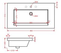 Раковина Artceram Gap GPL004 96х51 схема 2