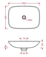 Раковина Artceram La Fontana LFL006 55х40 схема 2 Раковина Artceram La Fontana LFL006 55х40 схема 2