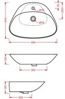 Раковина Artceram Plettro PTL002 59х45 схема 2 Раковина Artceram Plettro PTL002 59х45 схема 2