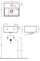 Рукомойник Artceram Quadro QUL006 32х27 схема 2