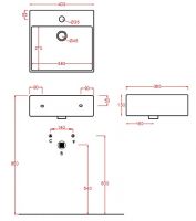 Раковина Artceram Quadro QUL005 40х38 схема 2