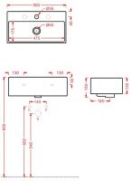 Раковина Artceram Quadro QUL001 50х27 схема 2