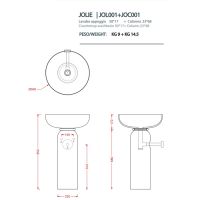 Накладная раковина Artceram Jolie JOL001 схема 2