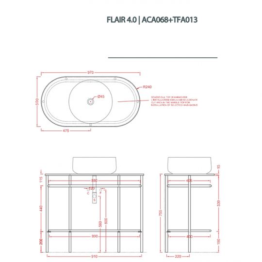 Структура в виде сетки Artceram Flair 4.0 95х48х75.5 TFA013 схема 4 Структура в виде сетки Artceram Flair 4.0 95х48х75.5 TFA013 схема 4