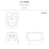 Биде подвесное Artceram A16 360х520 мм ASB004 схема 2