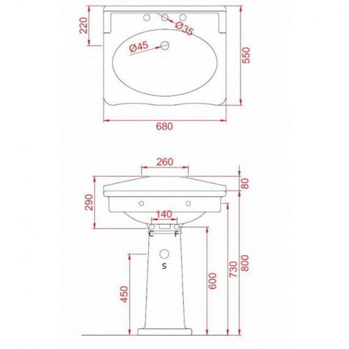 Пьедестал Artceram Hermitage 680 мм для раковины HEC002 цвет белый ФОТО