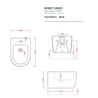 Подвесное биде Artceram Monet 36x52 MNB001 схема 2