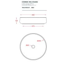 Подвесная раковина Artceram Cognac COL002 48х48 схема 2