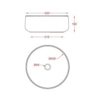 Раковина Artceram Cognac COL001 42х42 схема 2 Раковина Artceram Cognac COL001 42х42 схема 2