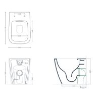 Унитаз напольный Artceram A16 360х520 мм ASV007 схема 2 Унитаз напольный Artceram A16 360х520 мм ASV007 схема 2