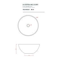 Накладная раковина Artceram La Ciotola LCL001 46х46 схема 2 Накладная раковина Artceram La Ciotola LCL001 46х46 схема 2