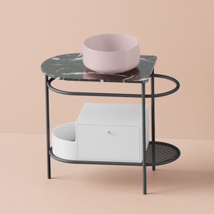 Шкаф Artceram Flair 3.0 с выдвижным ящиком и боковой секцией 400х348х250 мм ACM037