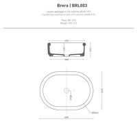 Раковина накладная Artceram Breraх 60х40 см BRL003 схема 2