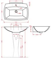 Раковина Artceram Jazz JZL004 70х48 схема 2