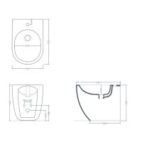 Напольное биде Artceram File 2.0 37х52 см с 1 отверстием FLB004 схема 2