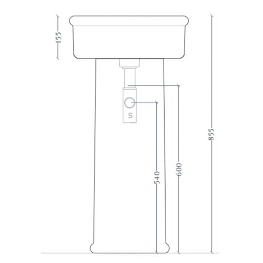 Пьедестал для раковины Artceram Brera BRC001 схема 2