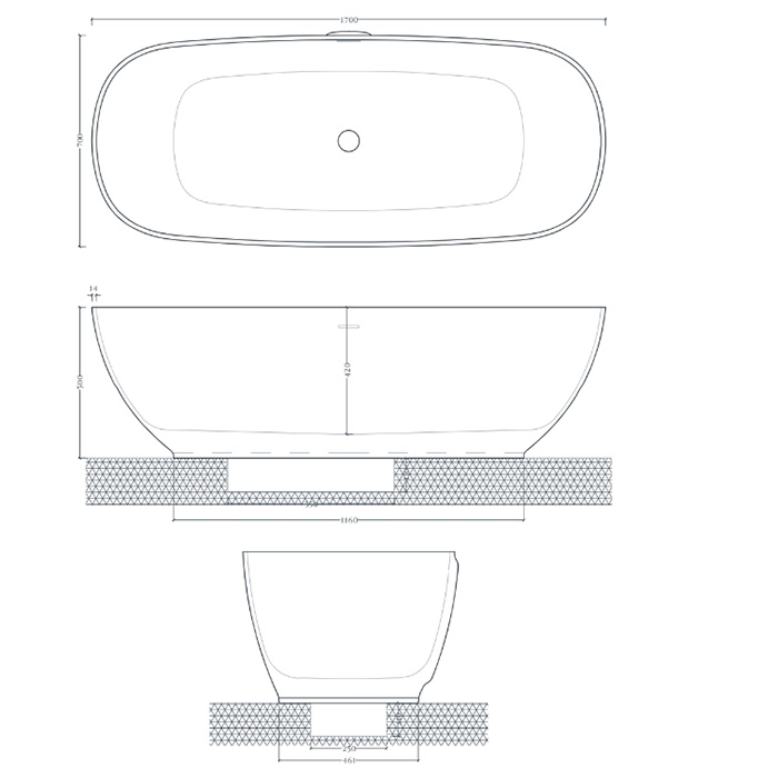 Отдельностоящая ванна ArtCeram HOOP ACW002 ФОТО