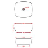 Раковина Artceram Cognac Quadro 46 COL007 46х41 схема 2