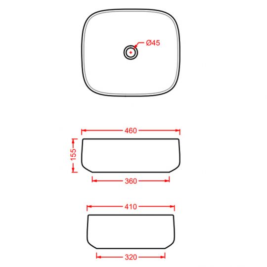 Раковина Artceram Cognac Quadro 46 COL007 46х41 схема 2