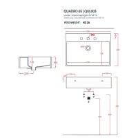 Раковина Artceram Quadro QUL003 65х48 схема 2