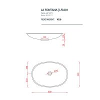 Раковина Artceram La Fontana LFL001 60х42 схема 2