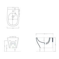 Биде подвесное Artceram Ten TEB004 схема 2 Биде подвесное Artceram Ten TEB004 схема 2