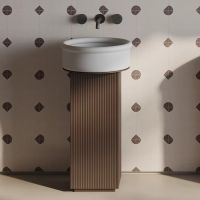 Тумба для раковины Artceram Mono 39х39х72 см столешница с резьбой хромированный слив в комплекте ACM041 схема 1