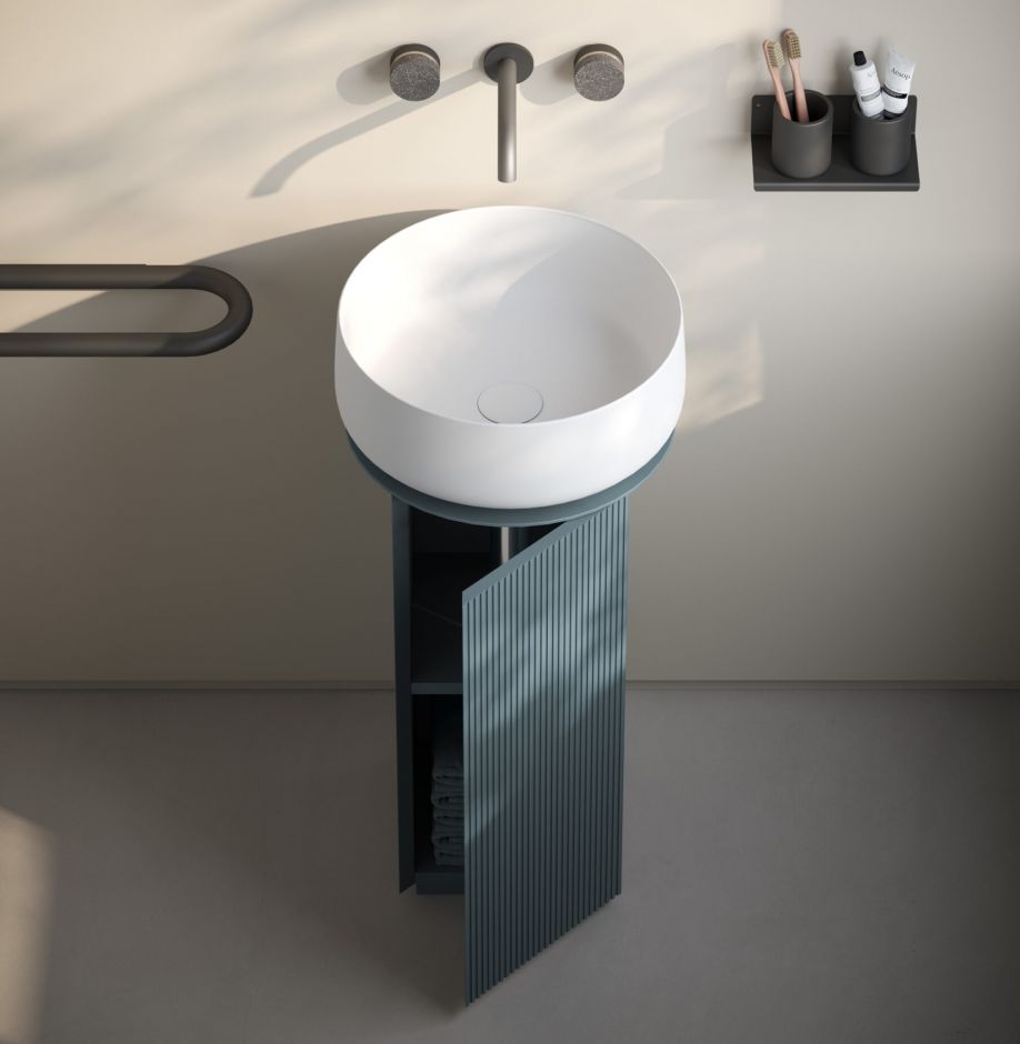 Тумба для раковины Artceram Mono 39х39х72 см столешница с резьбой хромированный слив в комплекте ACM041 ФОТО