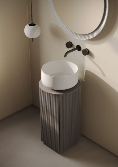 Тумба для раковины Artceram Mono 39х39х72 см столешница с резьбой хромированный слив в комплекте ACM041 схема 4