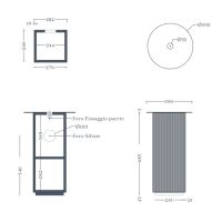 Тумба для раковины Artceram Mono 39х39х72 см столешница с резьбой хромированный слив в комплекте ACM041 схема 2