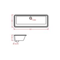 Встраиваемая раковина Artceram Gea GEL002 90х33 цвет белый схема 2 Встраиваемая раковина Artceram Gea GEL002 90х33 цвет белый схема 2