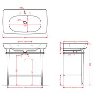 Консоль для раковины Artceram Civitas CIA009 70x50 цвет золото/розовое золото/хром схема 2 Консоль для раковины Artceram Civitas CIA009 70x50 цвет золото/розовое золото/хром схема 2