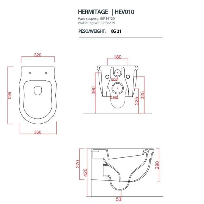 Подвесной унитаз Artceram Hermitage HEV010 ФОТО