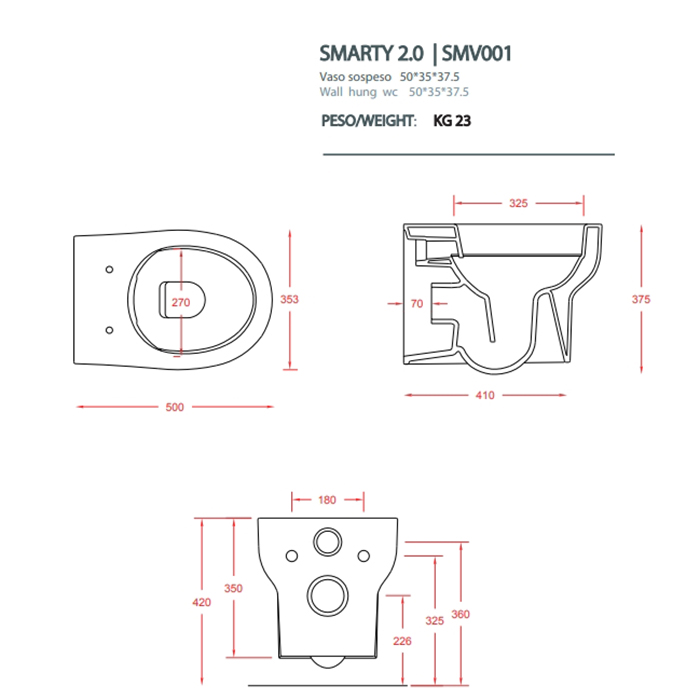 Унитаз Artceram безободковый Smarty 2.0 SMV001 ФОТО