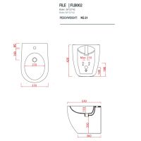 Биде напольное Artceram File 2.0 FLB002 схема 2